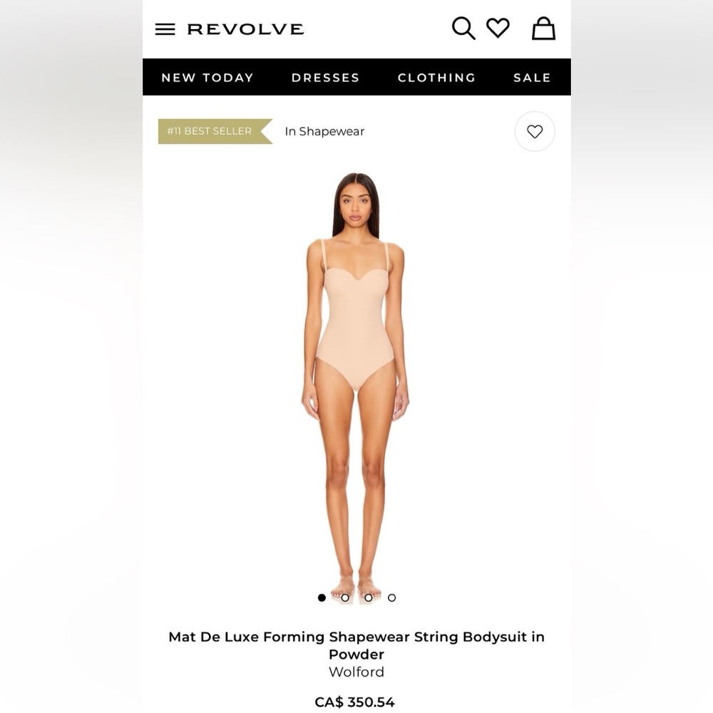 Wolford NWT Best Seller: Matt De Luxe String Bodysuit - Powder: M body & C-cup - Picture 2 of 11
